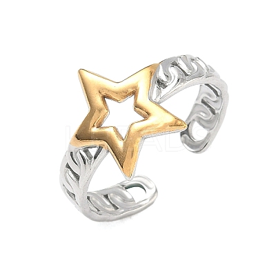 304 Stainless Steel Cuff Open Rings RJEW-Z121-02GP-06-1
