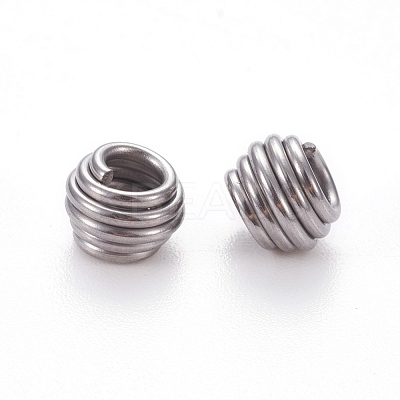Tarnish Resistant 304 Stainless Steel Spring Beads STAS-L224-006P-1