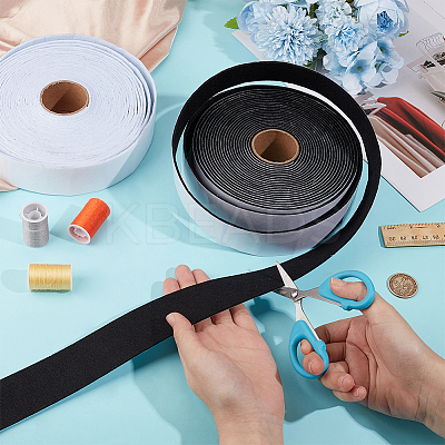 2 Rolls 2 Colors Self-adhesive Polyester Fabric DIY-BC0014-40-1