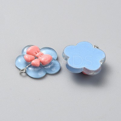 Transparent Resin Pendants for Hairpin Accessories RESI-WH0081-02A-1