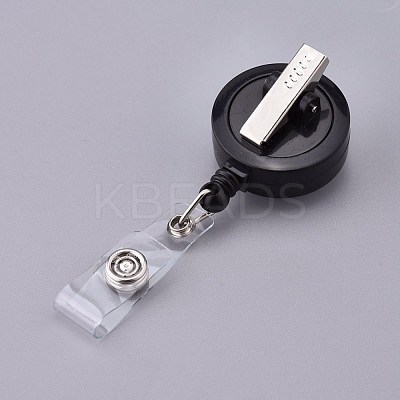 Stethoscope Pattern Glass Retractable Badge Reel AJEW-F041-02G-1