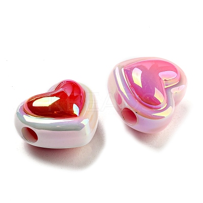 UV Plating Rainbow Iridescent Acrylic Beads X-PACR-I003-01-1