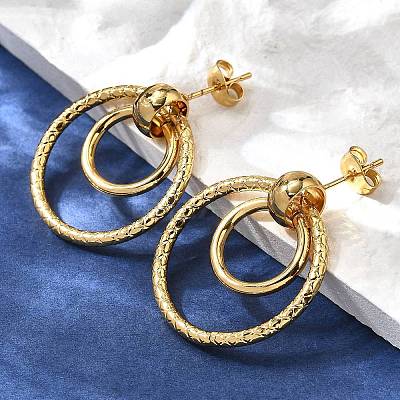 201 Stainless Steel Earrings LS-EJEW-Q026-02G-B-1