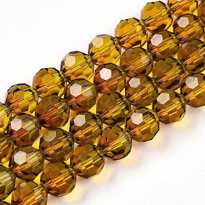 Baking Paint Transparent Glass Beads Strands X-DGLA-A035-T8mm-A05-1