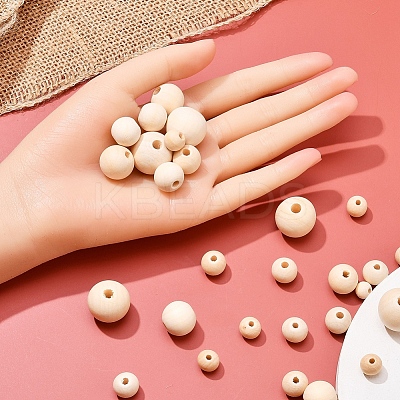 DIY Round Wood Beads Jewelry Making Kit DIY-YW0005-01-1
