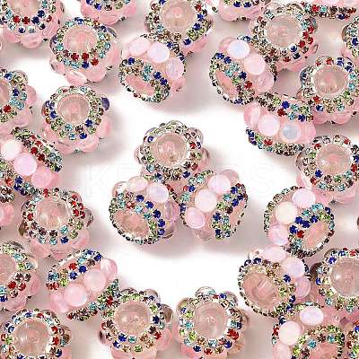 Sparkling Acrylic Rhinestone Round Beads OACR-NH0002-01A-08-1