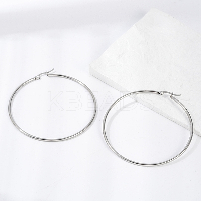 Tarnish Resistant 304 Stainless Steel Big Hoop Earrings X-EJEW-F105-02P-1