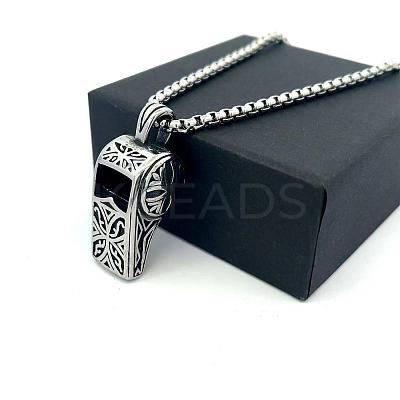 304 Stainless Steel Punk Whistle Pendant Necklaces BE9352-1