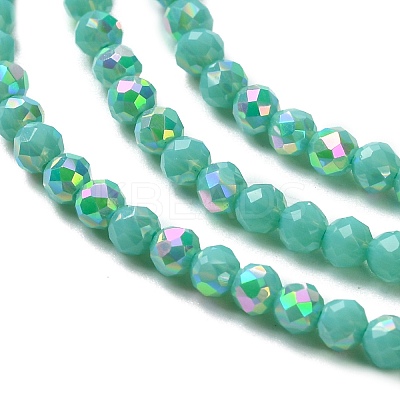 Electroplated Glass Beads Strands EGLA-P055-01B-01-1