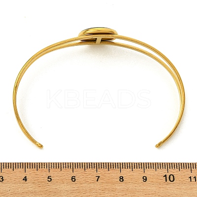 3Pcs 3 Styles Natural Abalone Shell 304 Stainless Steel Open Cuff Bangle Sets with Enamel BJEW-JB14413-01-1