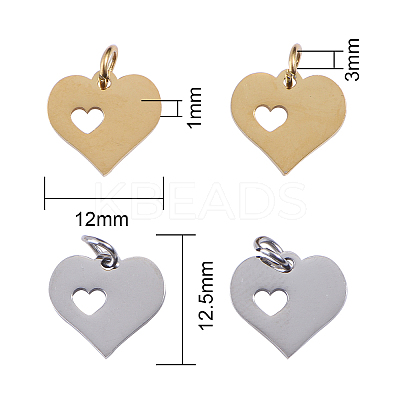 20Pcs 2 Colors 304 Stainless Steel Pendants STAS-CJ0001-154-1