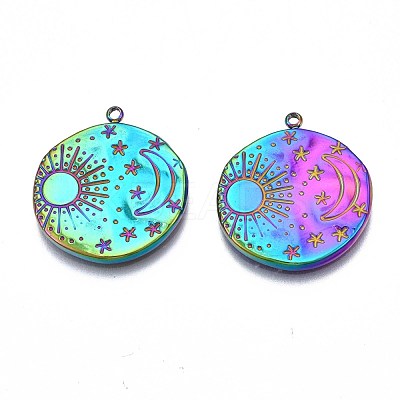 Ion Plating(IP) ainbow Color 304 Stainless Steel Pendants STAS-S119-098-1