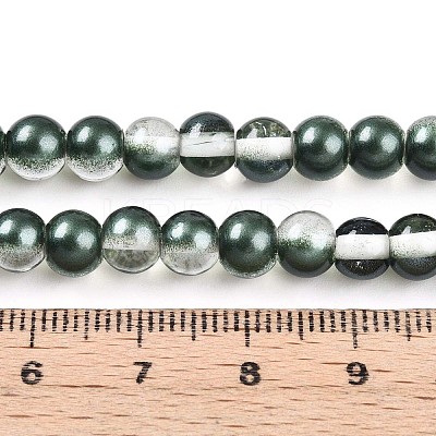 Baking Paint Transparent Glass Beads Strands DGLA-N011-6mm-07-1