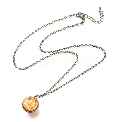 Glass Pendant Necklace NJEW-D281-B-04AB-1