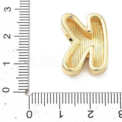 Brass Initial Beads KK-B167-27G-01K-1