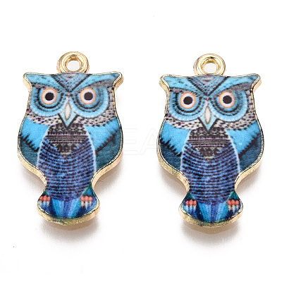 Rack Plating Alloy Enamel Pendants LS-ENAM-N055-176D-1