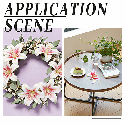 PVC Artificial Lily Flower Heads DIY-WH0591-594-1