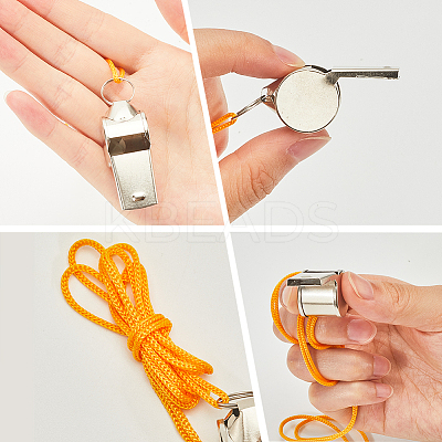 Iron Whistle with Rope NJEW-CN0001-11A-1