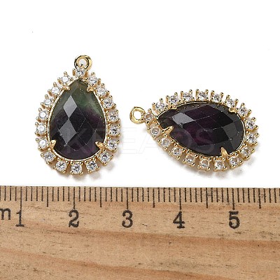Natural Purple Fluorite Faceted Teardrop Pendants G-I375-01G-10-1