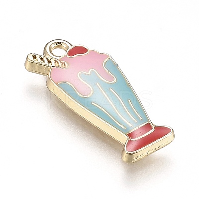 Light Gold Plated Alloy Jewelry Enamel Pendants PALLOY-Z001-27C-1