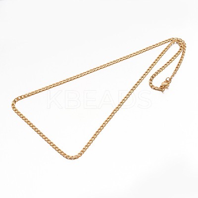 Boy's 304 Stainless Steel Curb Chain Necklaces NJEW-E026-13G-1