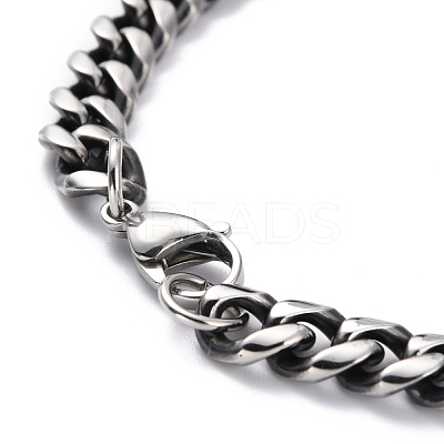 Men's Retro 304 Stainless Steel Curb Chain Bracelets BJEW-I293-12AS-1