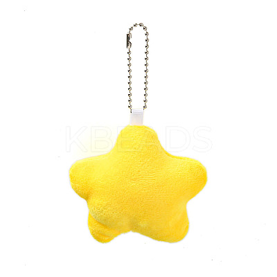 Cute Star Plush Pendant Decoration AJEW-U004-01-1