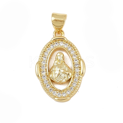 Brass Micro Pave Cubic Zirconia Pendants KK-P323-11E-G02-1