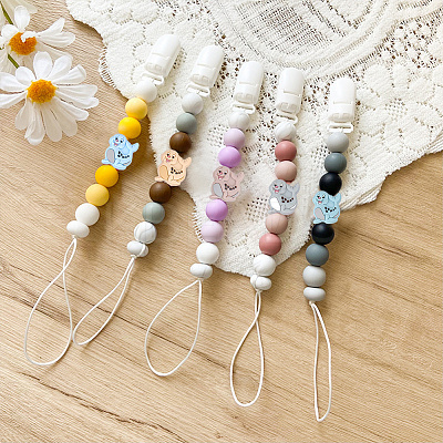 12Pcs 6 Colors Sea Dog Food Grade Eco-Friendly Silicone Beads SIL-GO0001-12-1