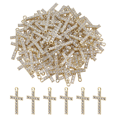 50Pcs Alloy Rhinestone Pendants FIND-ME0002-13G-1