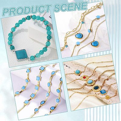 120Pcs 12 Styles Synthetic Turquoise Cabochons TURQ-AR0001-47-1