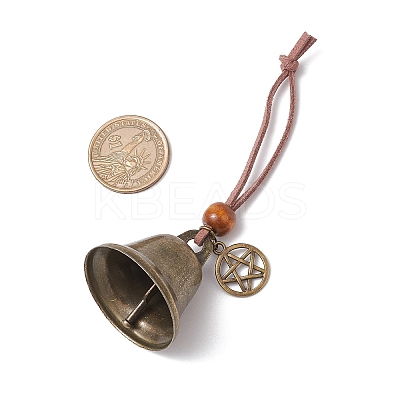 Iron Bell & Alloy Star Pendant Decorations HJEW-JM03366-1