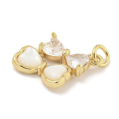 Brass with Cubic Zirconia with Sea Shell Pendants KK-Q820-11G-1