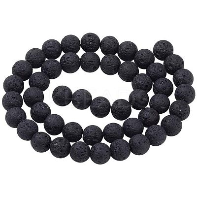 Natural Lava Rock Beads Strands G-OC0001-27-1