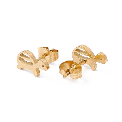 304 Stainless Steel Tortoise Stud Earrings for Women LS-EJEW-E163-01G-1