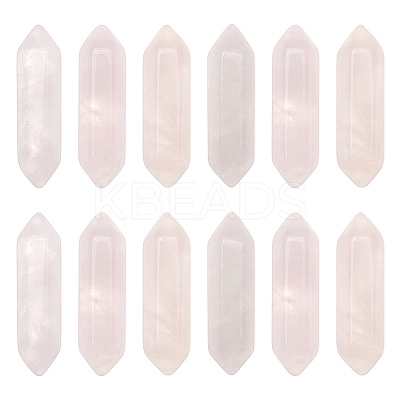 12Pcs Faceted Natural Rose Quartz Double Terminated Points G-OC0003-65-1