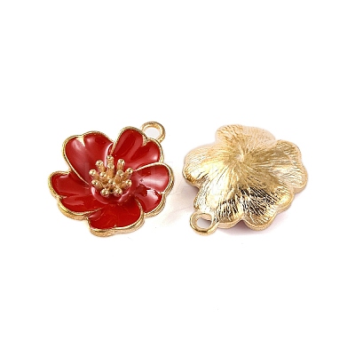 Light Gold Plated Alloy Enamel Pendants ENAM-Z017-14KCG-01-1