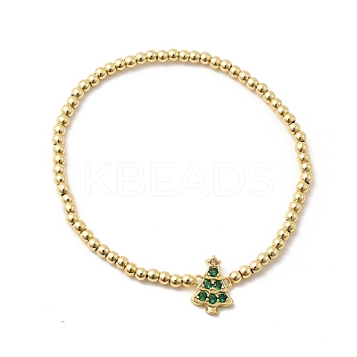 Christmas Brass Micro Pave Cubic Zirconia Link Bracelets BJEW-K289-01B-G-1