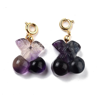 Natural Fluorite Carved Pendants G-J387-96-1