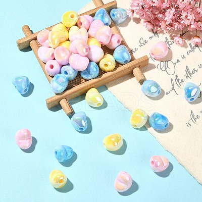 90Pcs 3 Colors UV Plating Opaque Rainbow Iridescent Acrylic Beads PACR-CJ0001-32-1