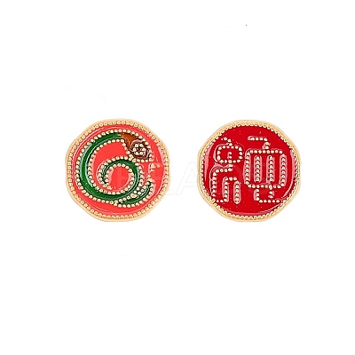Golden Plated Alloy Enamel Beads ENAM-WH0047-73G-12-1