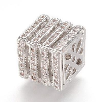 Brass Micro Pave Cubic Zirconia Beads ZIRC-F062-25P-1