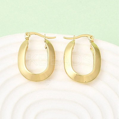 Oval 201 Stainless Steel Hoop Earrings EJEW-Z151-06G-1