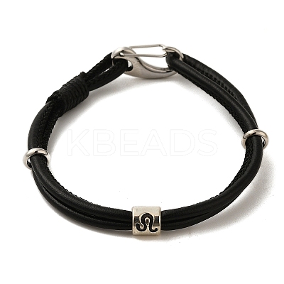 PU Leather Round Cord Multi-strand Bracelets SJEW-K002-07J-1