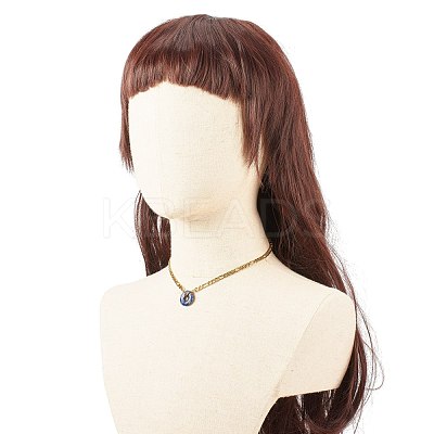 Natural Mixed Stone Donut Pendant Necklace NJEW-JN03815-1