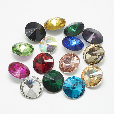 Pointed Back Glass Rhinestone Cabochons RGLA-T086-10mm-1