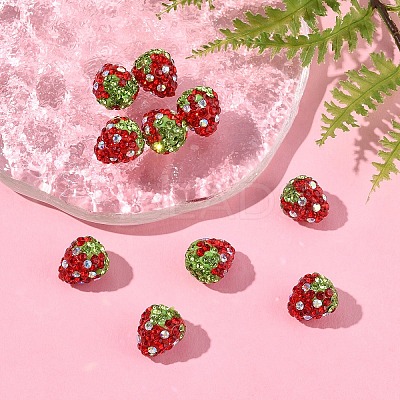 10Pcs Clay Polymer Rhinestone Beads RB-YW0001-28-1
