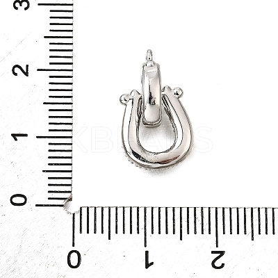 Brass Micro Pave Cubic Zirconia Fold Over Clasps KK-D356-13P-1