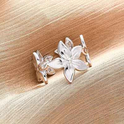 Brass Adjustable Open Cuff Rings for Women RJEW-R021-02P-1