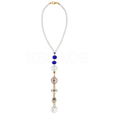 Evil Eye Glass Pendant Decorations HJEW-MA00030-1